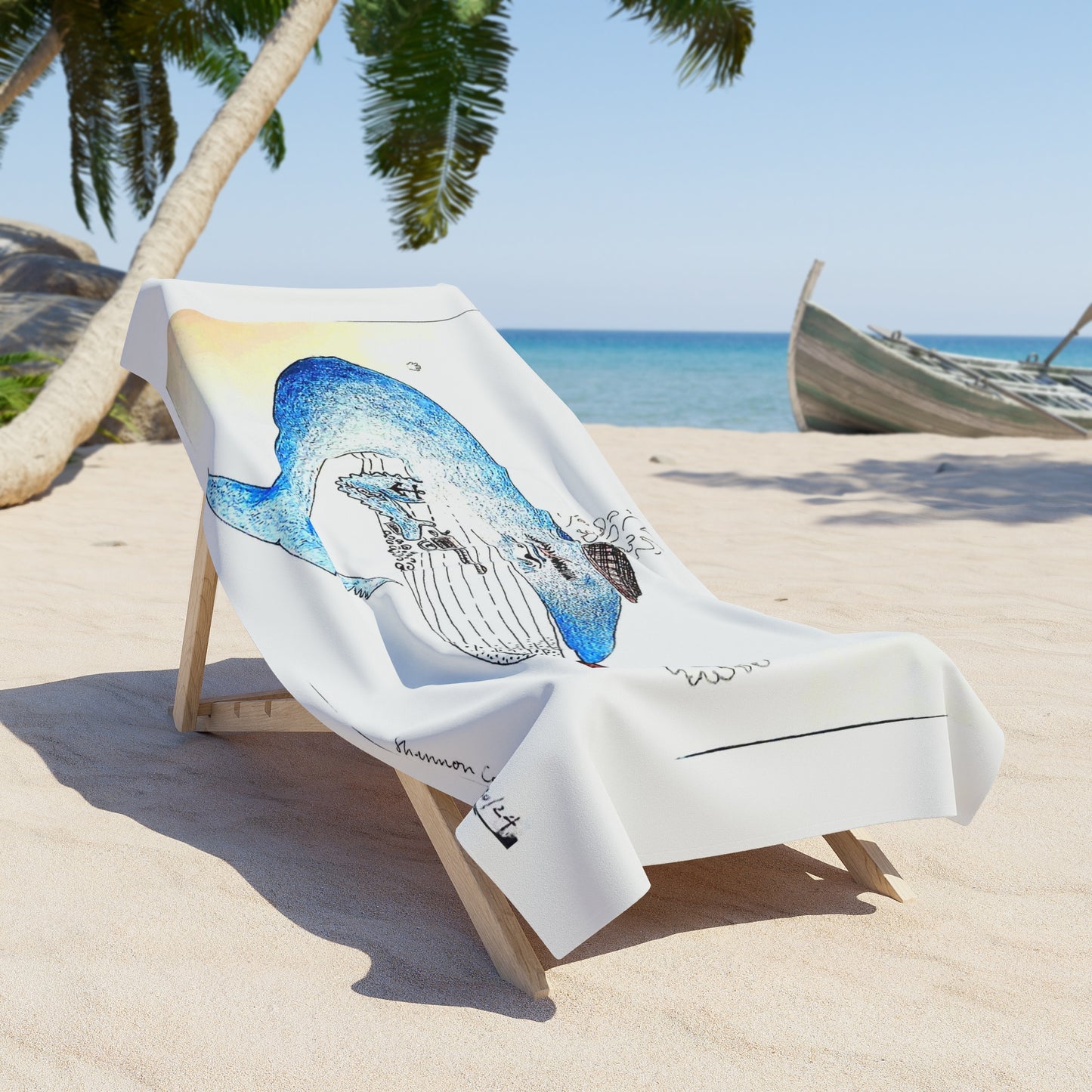 Bully Blue Whale Beach Towel
