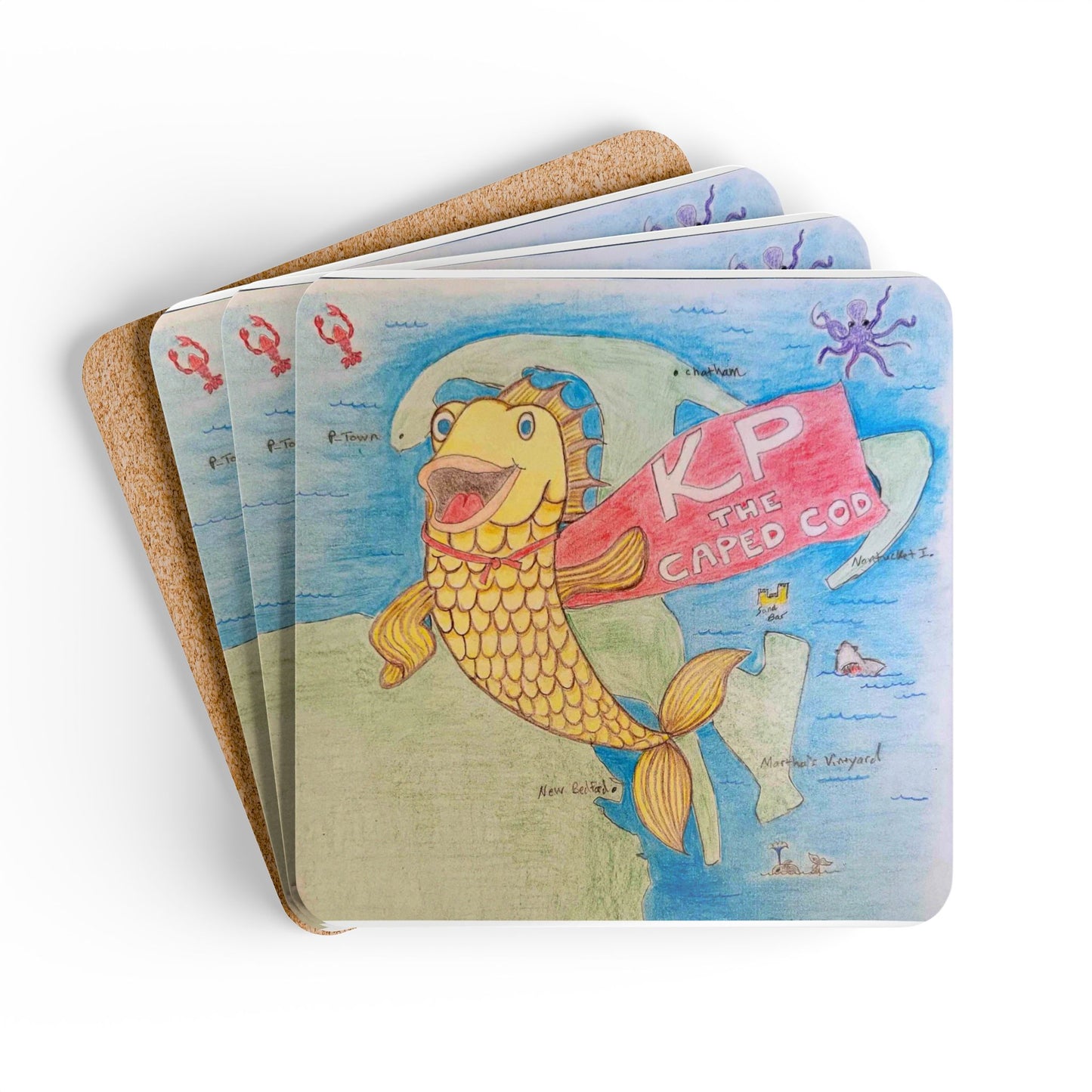 KP the Caped Cod Coaster Set