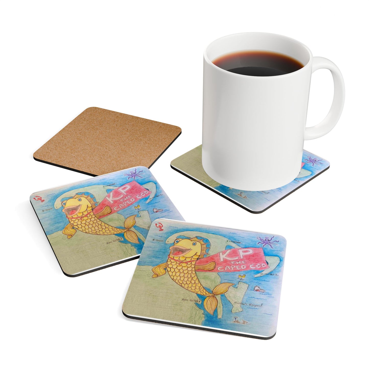 KP the Caped Cod Coaster Set