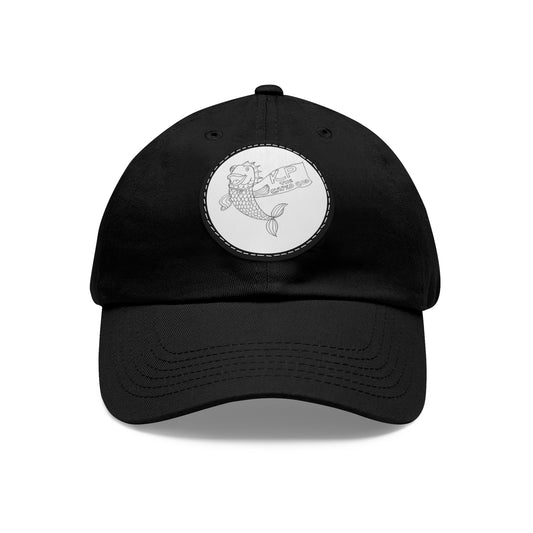 KP Black & White Hat with Leather Patch